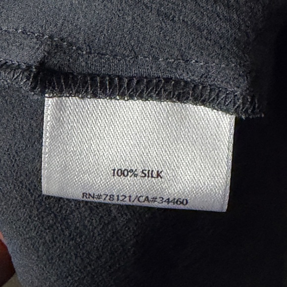 Eileen Fisher 100% Silk Minimalist Midi Dress Flowing A-Line - Picture 5 of 6